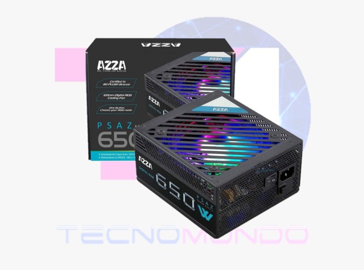 FUENTE DE PODER AZZA 650W 24P - CERTF 80-PLUS BRONCE 110-240V